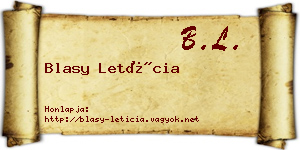 Blasy Letícia névjegykártya